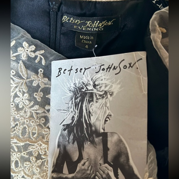 NWT Vintage Betsey Johnson Collection Miss Priss size 4 Black Velvet Lace dress - Picture 2 of 5